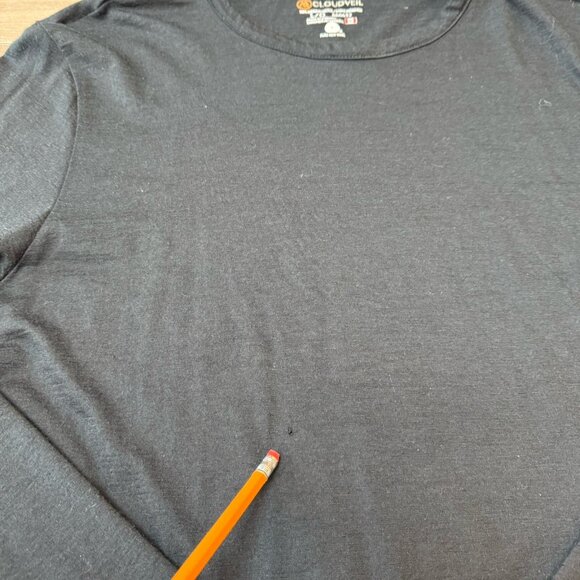 Cloudveil Merino Wool Baselayer Shirt Mens Large Outdoor Top Long Sleeve Black - Picture 3 of 5